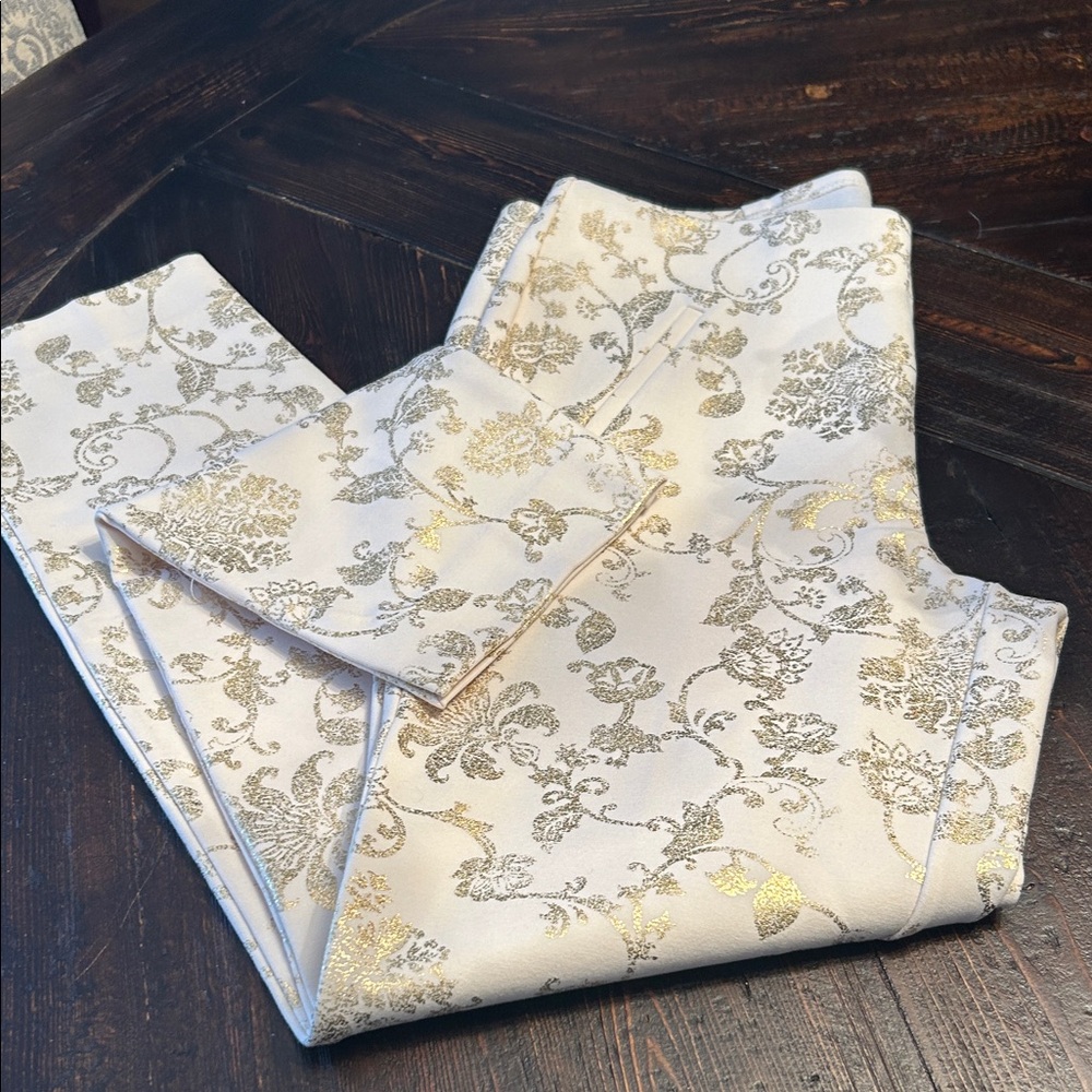 Chico's Gold and Cream Patterned Pants